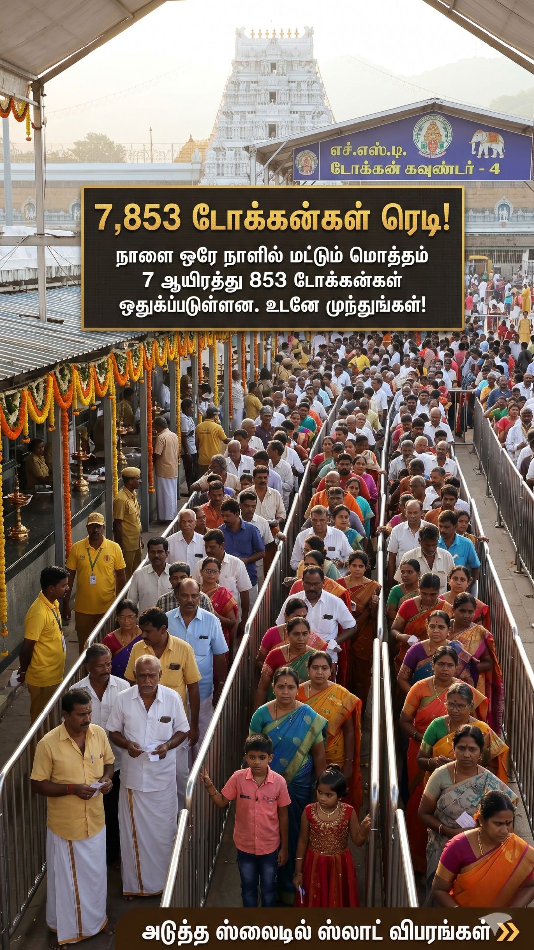 Tirupati Darshan Time Today: டோக்கன் இல்லாத பக்தர்களுக்கு 8 மணி நேரக் காத்திருப்பு! கோடை கால கூட்ட நெரிசல் நிலவரம் Tirupati Darshan Time Today: டோக்கன் இல்லாத பக்தர்களுக்கு 8 மணி நேரக் காத்திருப்பு! கோடை கால கூட்ட நெரிசல் நிலவரம்