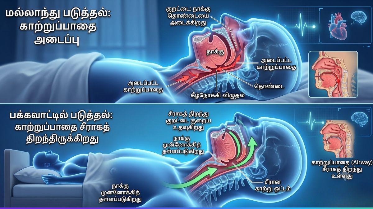 Best sleeping position according to research: இடது பக்கமாக படுத்தால் உடலில் நடக்கும் 5 பிரம்மாண்ட மாற்றங்கள்! Reduce snoring issues with best sleeping position